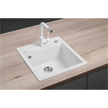 Granitový dřez bez odkapu DG00C50wh Cubis BÍLÝ
