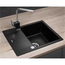 Granitový dřez s odkapem DG05C45bc Cubis ČERNÝ