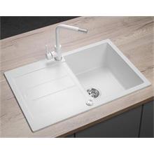 Granitový dřez s odkapem DG10C45wh Cubis BÍLÝ